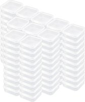 Lot De 30 Petites Boîtes De Rangement Transparentes – 5.5x5.5x2 Cm, Avec Couvercle à Charnière