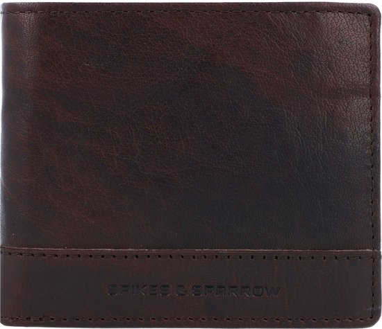 Porte-billets en cuir Spikes & Sparrow James - RFID - 12 cartes - Marron foncé