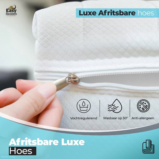 Easy Bedden® Matras Hr koudschuim - Hotel kwaliteit - 130x180 cm Koudschuim - 14 cm dik - Afneembare tijk wasbaar - Anti Bacterieel - CertiPUR® en Oekotex gecertificeerd