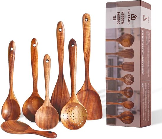Keuken Houten Spatel en Lepel Met Gat - Keukengerei Voor Wok en Platte Spatel - 2 Stuks Voor Het Koken in Restaurant en Keuken Keuken Houten Spatel en Lepel Met Gat - Keukengerei Voor Wok en Platte Spatel - 2 Stuks Voor Het Koken in Restaurant en Keuken