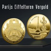 Allernieuwste.nl® Parijs Eiffeltoren Herdenkingsmunt Geluksmunt Cadeau Numismatiek - Geschenk Idee Medaille Goud Verguld - Dierenriem - Ø 40 mm ##