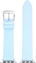 Bracelet de montre EULIT adapté à Apple Watch taille 44- Série 1/2/3/4/5/6/7/8/9/10 + SE - nappa smart - 22 mm - bleu clair bleu - métal boucle noire - adaptateur inclus
