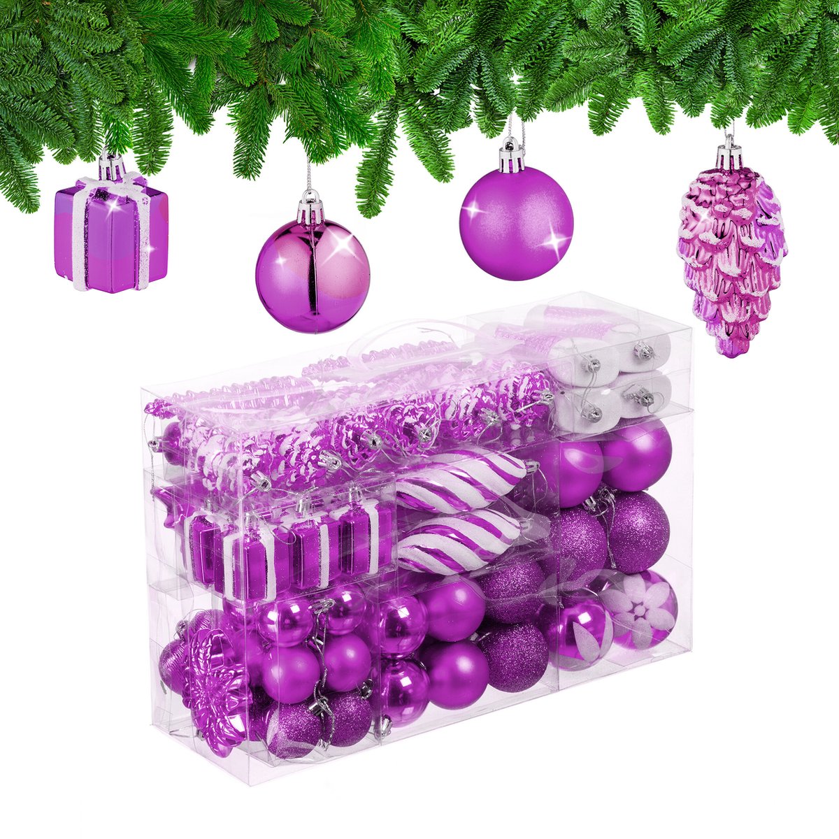 HidWee 72 Stuks Kerstballen Goud en Rood, Onbreekbare Plastic