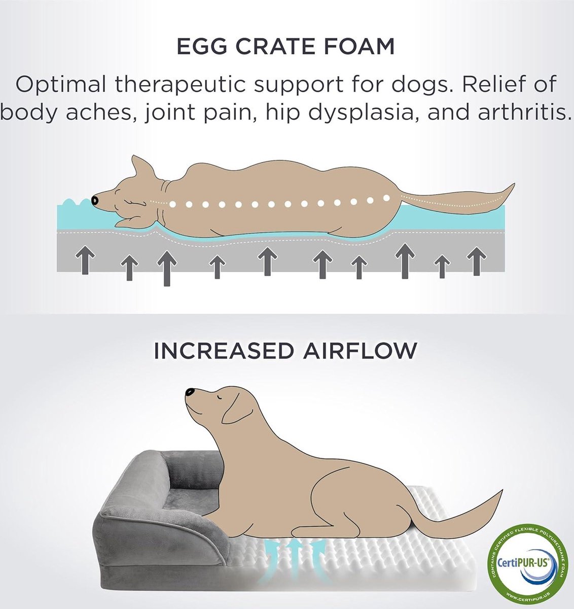 Bedsure Orthopedisch Hondenbed Ergonomische Hondenbank - 71x58 Cm Hondenbank Met Eivormig Kratschuim Voor Kleine Honden, Wasbare Antislip Hondenbedden, Zwart