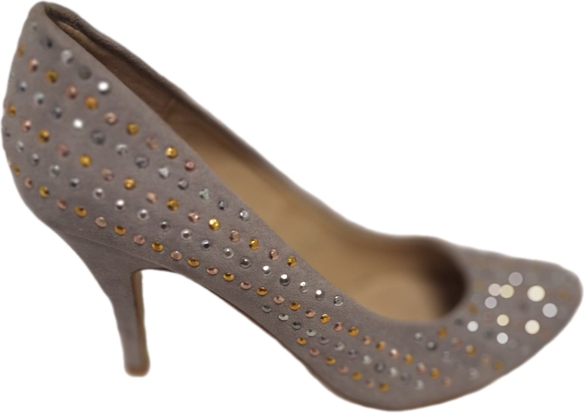 LA STRADA-PUMPS-LT.GREY-MICRO STUDS -SIZE 38