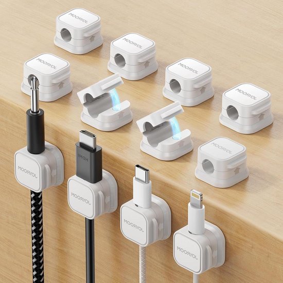 7 Clips Noirs - Organisateur De Câbles USB En Silicone, Support De Bureau, Pince Auto-arina