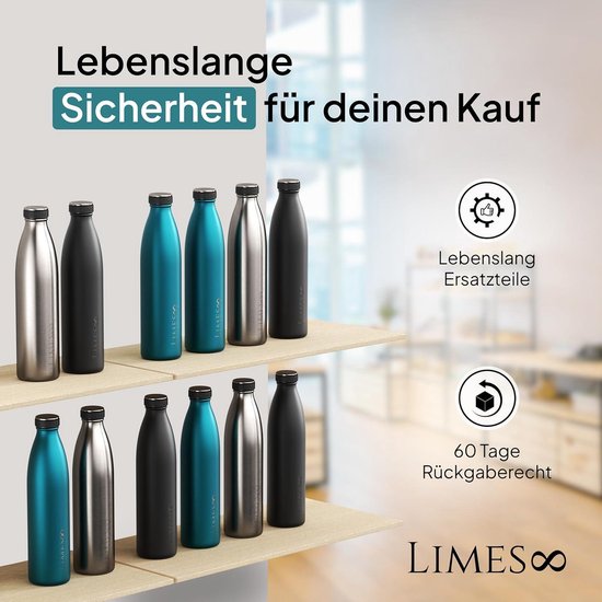 Drinkfles van roestvrij staal, geïsoleerde fles, 1 liter, lekvrije thermosfles 500 ml Drinkfles van roestvrij staal, geïsoleerde fles, 1 liter, lekvrije thermosfles 500 ml