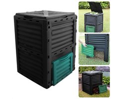 Compostvat 300 liter - Vierkant - Kunststof - 61 x 61 x 83cm - Kliksysteem - Zonder Bodemplaat - Compostbak - Composteerbak - Composter - Tuin Afvalbak - Duurzaam - Weersbestendig - Compostton - Kompostvat - Afval Recyclen
