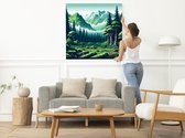 Pixel art mos schilderij | Mystieke moskunst: een magisch meesterwerk in pixelstijl | Kunst - 30x30 centimeter op Dibond | Foto op Dibond