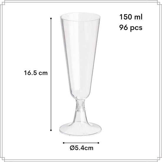 OTIX Kunststof Champagne Glazen - Herbruikbaar - 96 stuks - 150ml - Transparant - Kunststof - MERIDIAN van OTIX — afbeelding 5