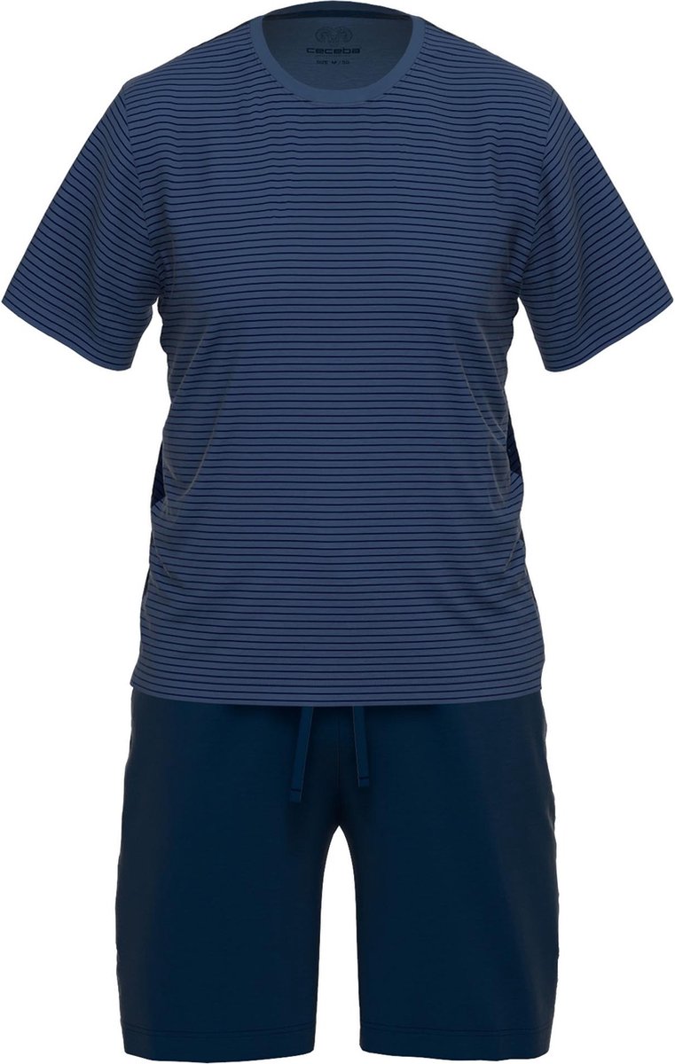 Ceceba Bamboo Heren Shortama - Blauw - Gestreept