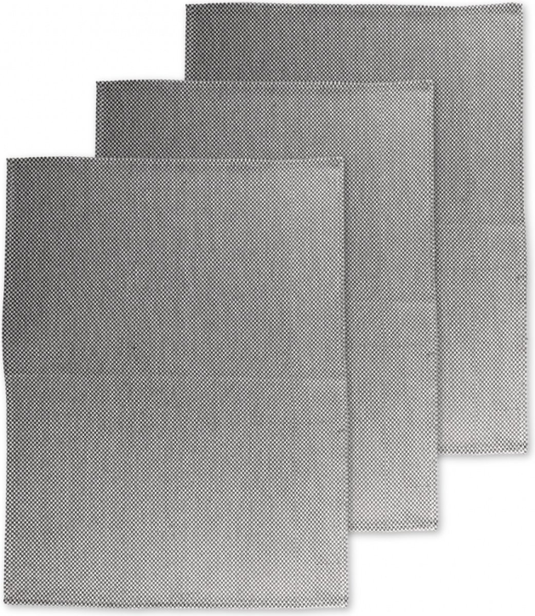 Keukenhanddoek DOBBY - SET/3 - 51x72 cm, zwart