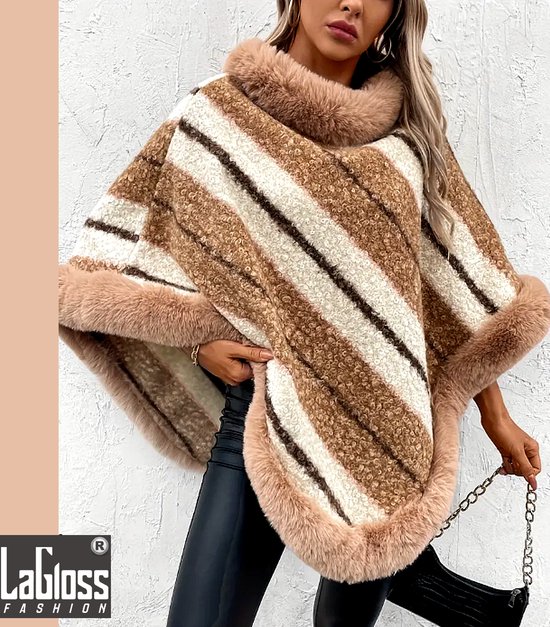 Poncho, fleece, draagbare deken, geruite schootdeken