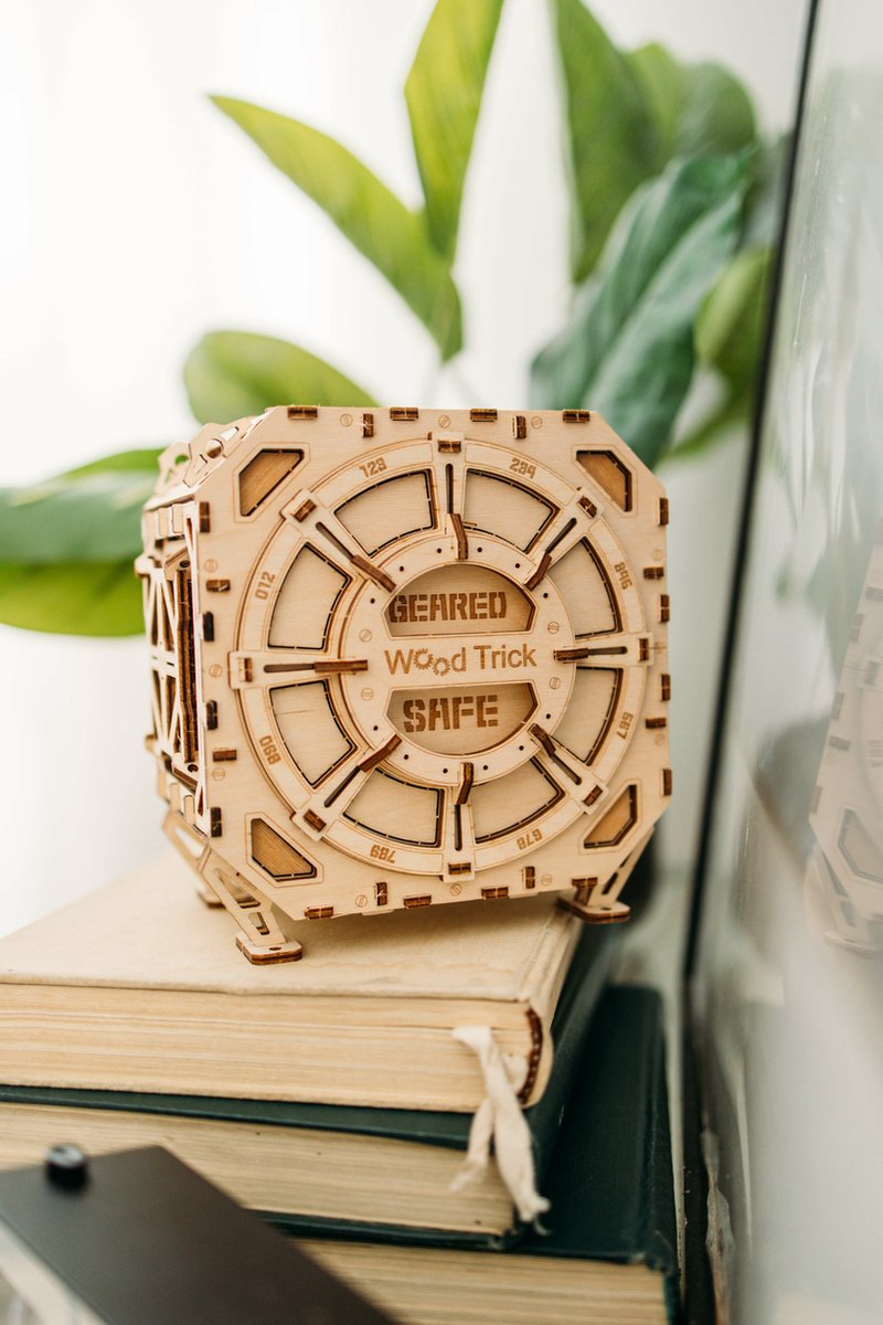 Wood Trick – Modelbouw 3D houten puzzel – Tandwiel kluis 'Geared safe' (WDTK037) – 259 stuks - Geen lijm noch verf nodig! — afbeelding 14