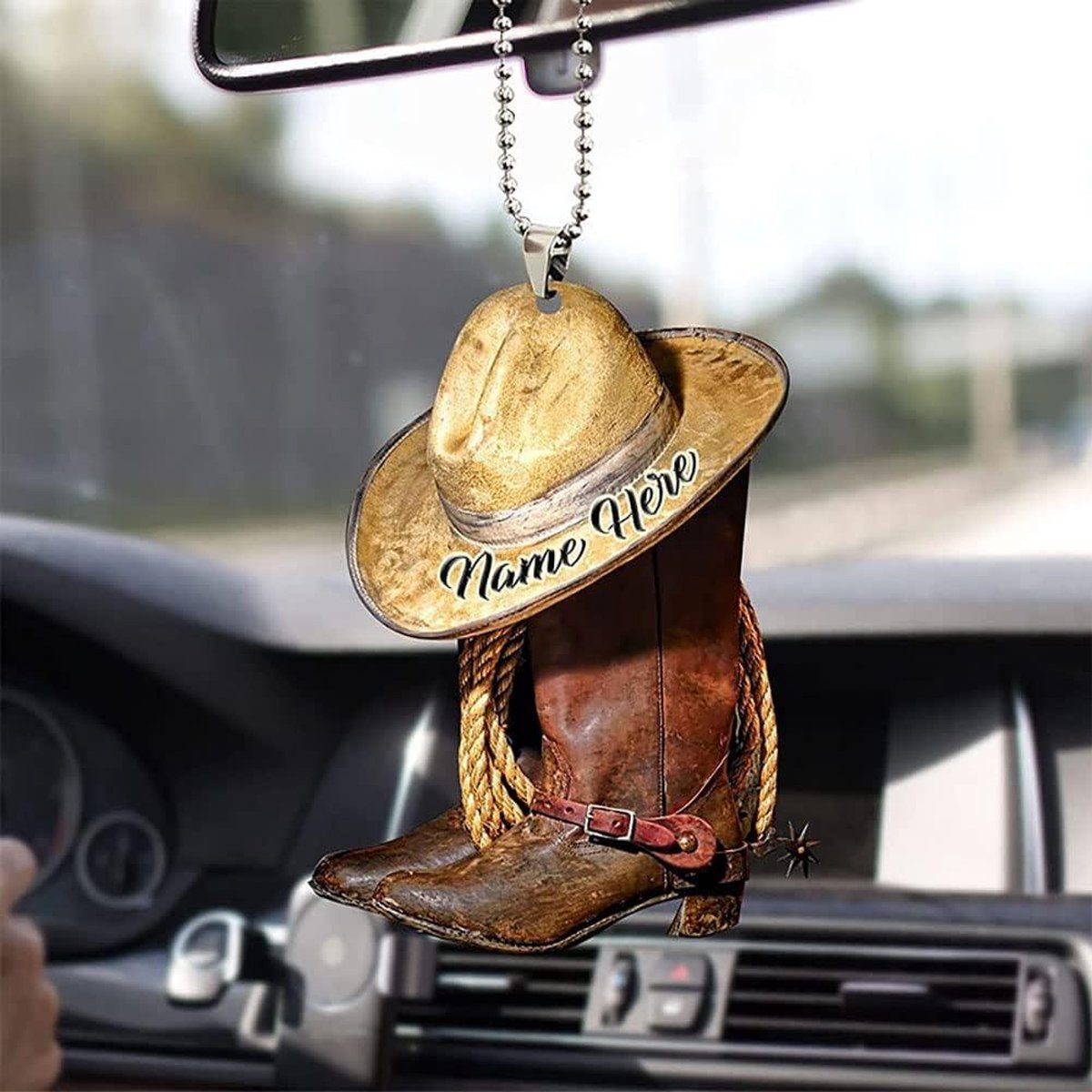 Auto Decoratie | Cowboyhoed Kruis Hanger Voor Auto Interieur En