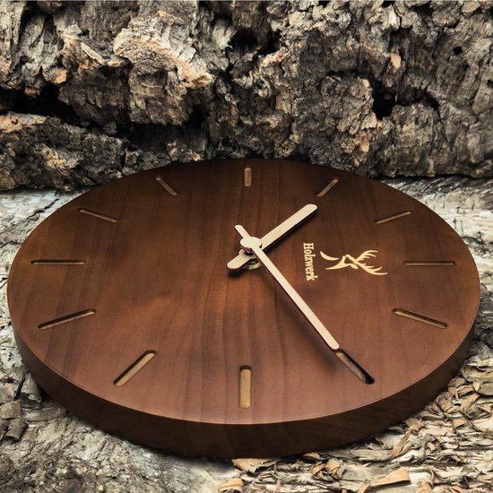 JIYUERLTD Orologio da parete,in legno silenzioso e retrò, grande orologio decorativo al quarzo a batteria, per camera da letto, soggiorno, cucina (Large 35cm JIYUERLTD Orologio da parete,in legno silenzioso e retrò, grande orologio decorativo al quarzo a batteria, per camera da letto, soggiorno, cucina (Large 35cm