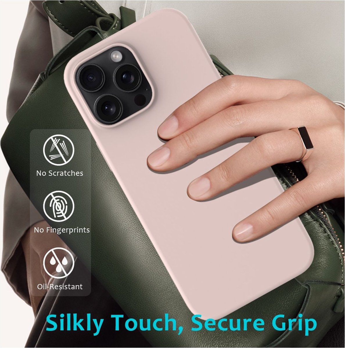 Mobigear Hoesje geschikt voor Apple iPhone 16 Pro Siliconen Telefoonhoesje | Mobigear Rubber Touch Backcover | iPhone 16 Pro Case | Back Cover - Roze
