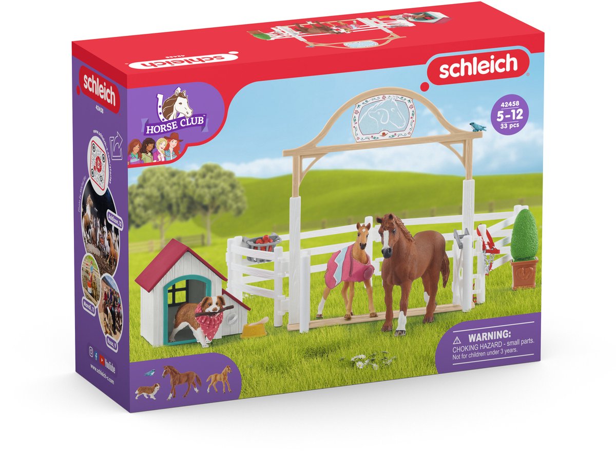 schleich HORSE CLUB Speelfigurenset - Hannah's Gastpaarden en Hond Ruby - Kinderspeelgoed voor Jongens en Meisjes - 5 tot 12 jaar - 20 Onderdelen - 42458 — afbeelding 10