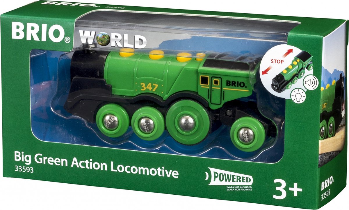 BRIO Groene Locomotief Op Batterijen - 33593 - Speelgoedvoertuig — afbeelding 7