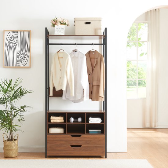 en.casa] Kledingkast Ulstein open kast 160x66x34 cm - 2 varianten