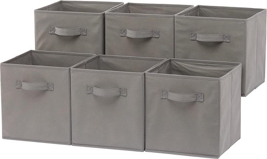 Temary Kleine stoffen opbergmanden voor thuis, smalle rechthoekige mand met touwhandgrepen, decoratieve mand voor het organiseren van toilet tanktop, handdoeken, toiletpapier (beige, 15 x 6 x 14 cm x