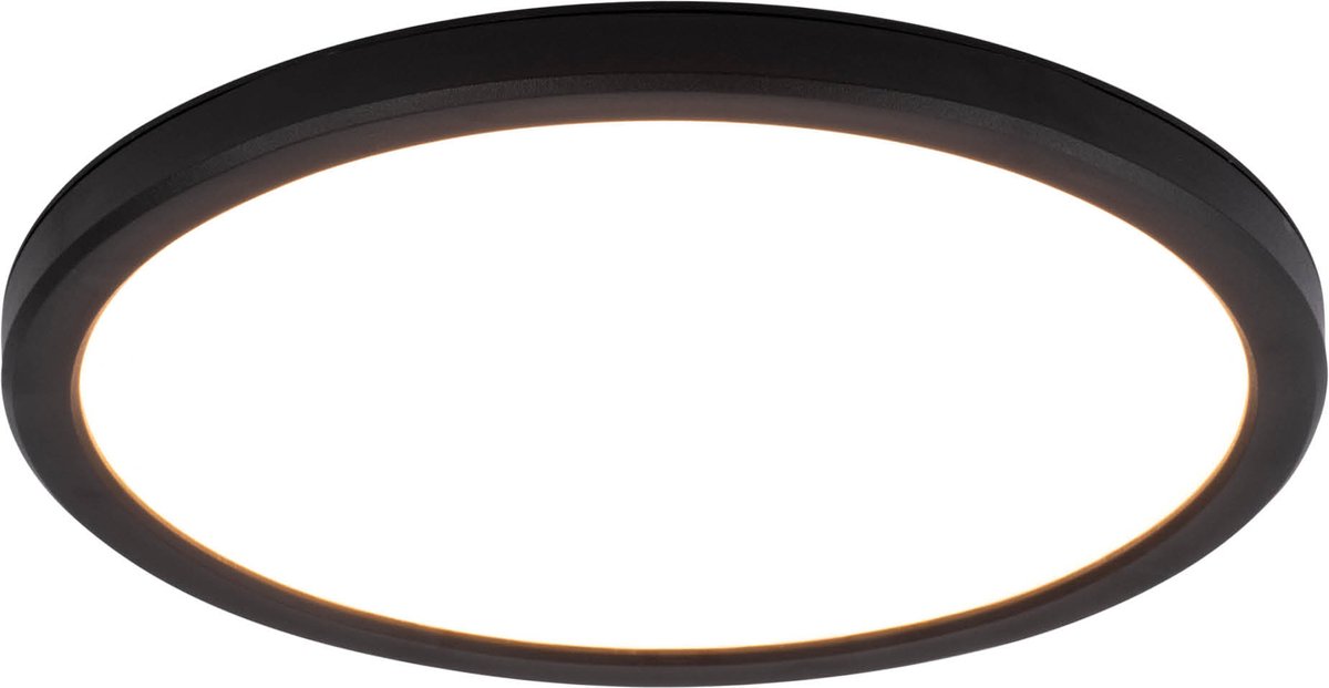 Ledvion - LED Plafonddlamp Zwart (Ø24.4cm - 13W - 2700K - 1130L) IP44 - Geïntegreerd LED