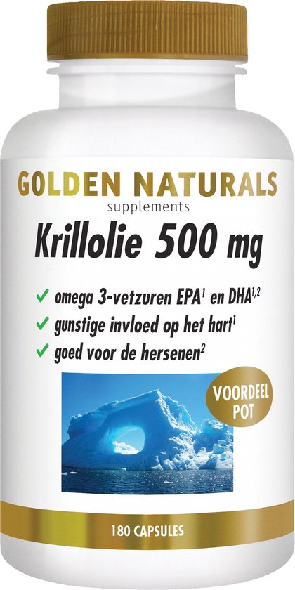 Foto: Golden naturals krillolie 500mg 180 softgel capsules 