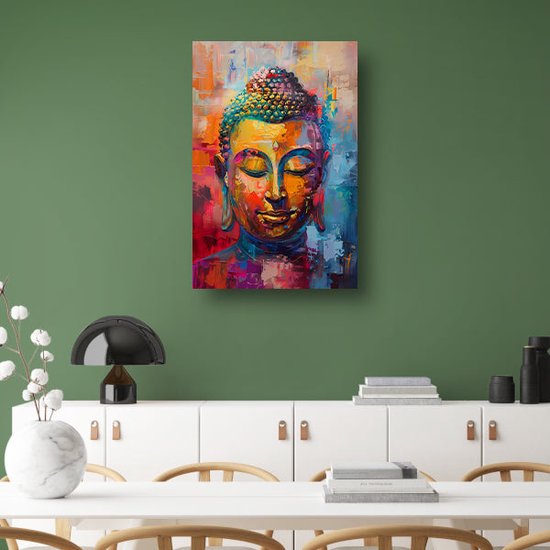Boeddha muurdecoratie - Religie schilderijen glas - Schilderij Verf - Wanddecoratie modern - Schilderijen plexiglas - Slaapkamer muurdecoratie acrylglas 100x150 cm