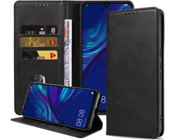 Smartphonica Telefoonhoesje geschikt voor Huawei P Smart (2019) kunstleren Hoesje met Magnetische sluiting en Pasjeshouders Book Case met Klepje - Zwart geschikt voor Huawei P Smart (2019)