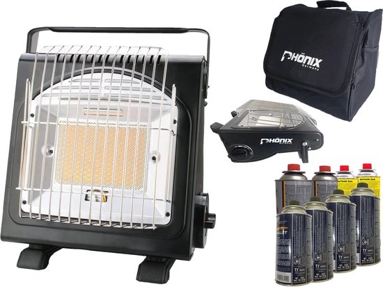 Keramische Gasverwarming 1,7 kW - Campingverwarming met Warmtestraler en Tas