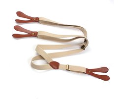 Somstyle Bretels Heren - 110 x 2 CM - Bevestiging met Knopen - Khaki