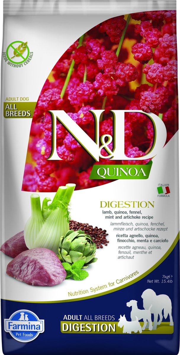 N&D N&D Quinoa hondenvoeding Digestion medium/maxi Lam 7 kg