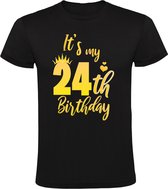 Happy Birthday Goud 24 jaar Heren T-shirt - verjaardag - cadeau - feest