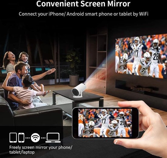 4K, Ondersteunt Android 11, Smart Projector 5G WiFi 6 Bluetooth 5 0 Mini Projector Full Hd 1080p Ondersteunt 200ansi 8000l Auto Horizontale Trapezoide Correctie Led Beamer 180