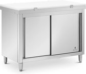 Bol.com Royal Catering - RVS werkkast - ECO - 120 x 60 cm - 500 kg - inclusief snijplaat aanbieding