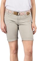 DENIMFY Short Femme DFPia régulier/droit Beige L Adultes Bermuda avec ceinture