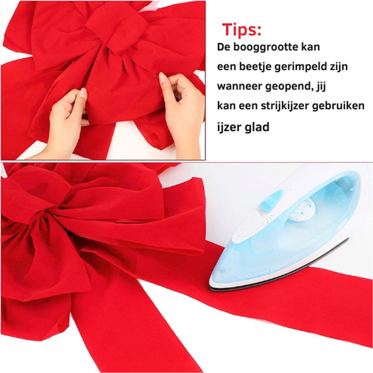 Lot De 2 Nœuds De Noël Rouges En Velours Pour Décoration De