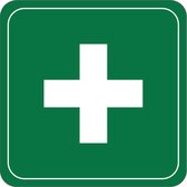 15 Stickers van 5 cm | Pictogram sticker EHBO kruis groen/wit
