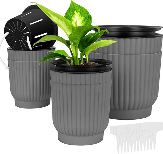 YNNICO 6 inch plantenpotten, 5 stuks bloempotten buiten binnen YNNICO 6 inch plantenpotten, 5 stuks bloempotten buiten binnen