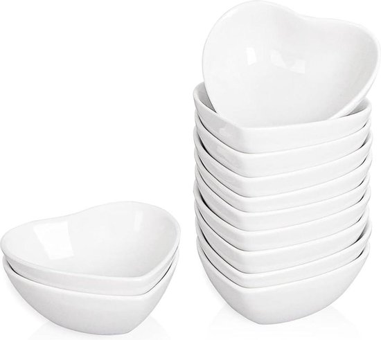 Lot De 24 Bols à Sauces Trempette 7,2 Cm - Mini Vaisselle Réutilisable Blanche