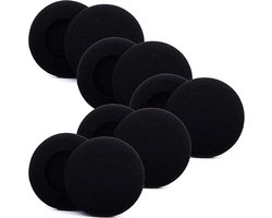 Ibley Zachte foam oorkussens 45mm - 10 stuks / 5 paar - universeel geschikt - Spons oordop kussens - voor hoofdtelefoons - Zwart