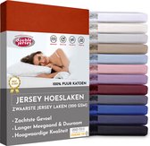 Double Jersey Hoeslaken - Hoeslaken 140x200+30 cm - 100% Katoen  Terra