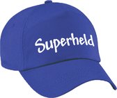 Superheld verkleed pet blauw voor kinderen - baseball cap - carnaval verkleedaccessoire voor kostuum