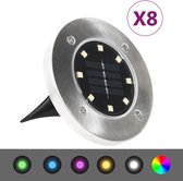 vidaXL Solargrondlampen 8 st LED-lichten RGB-kleur