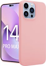 ShieldCase geschikt voor Apple iPhone 14 Pro Max silicone case - roze - Siliconen hoesje - Shockproof case hoesje - Backcover case