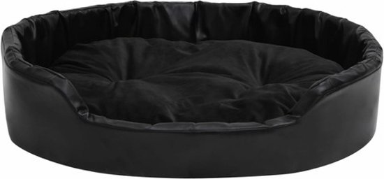 VDXL Hondenmand 90x79x20 cm pluche en kunstleer zwart