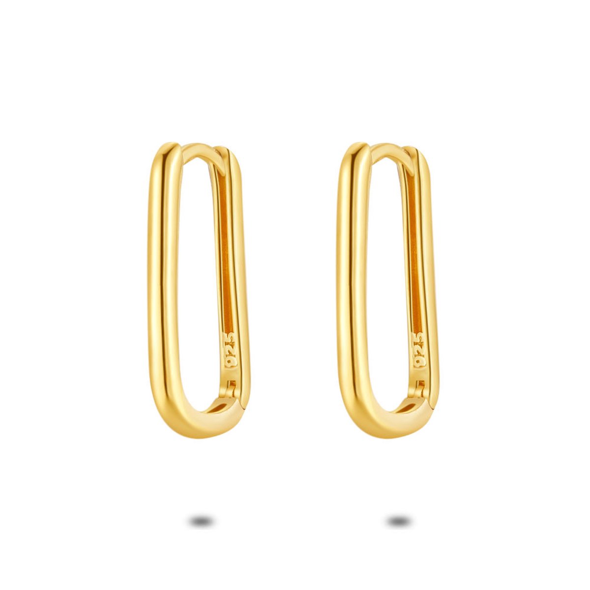 Twice As Nice Oorbellen in 18kt verguld zilver, ovale oorring