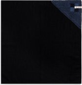Knit Factory Linnen Theedoek - Poleerdoek - Schoteldoek - Afdroogdoek - Vaatdoek - Thee doek - Keuken Droogdoek Block - Zwart/Jeans - 65x65 cm