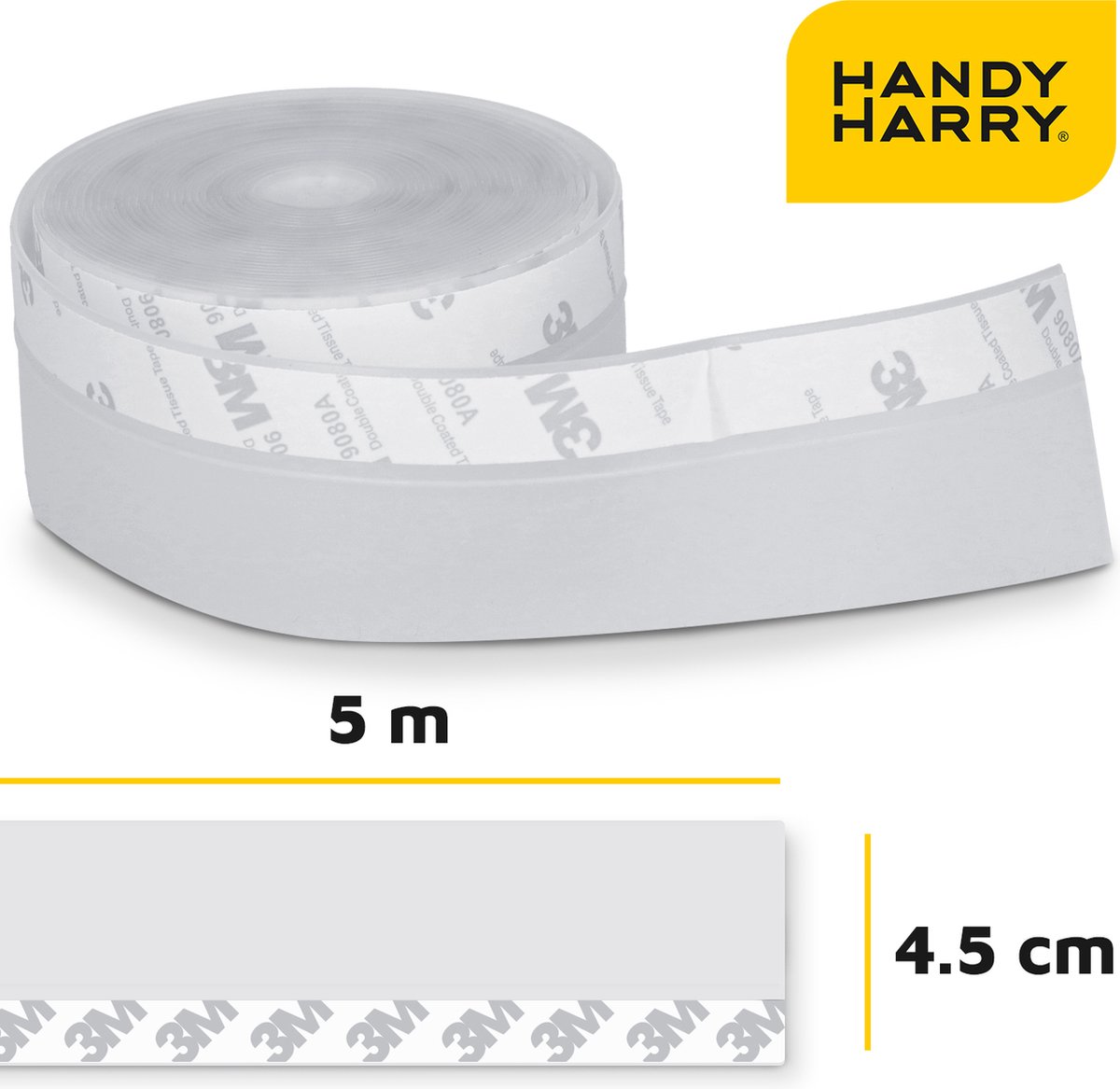 HANDY HARRY® Tochtstrip voor deuren - 5mx4.5cm - Transparant - Zelfklevende tochtwering