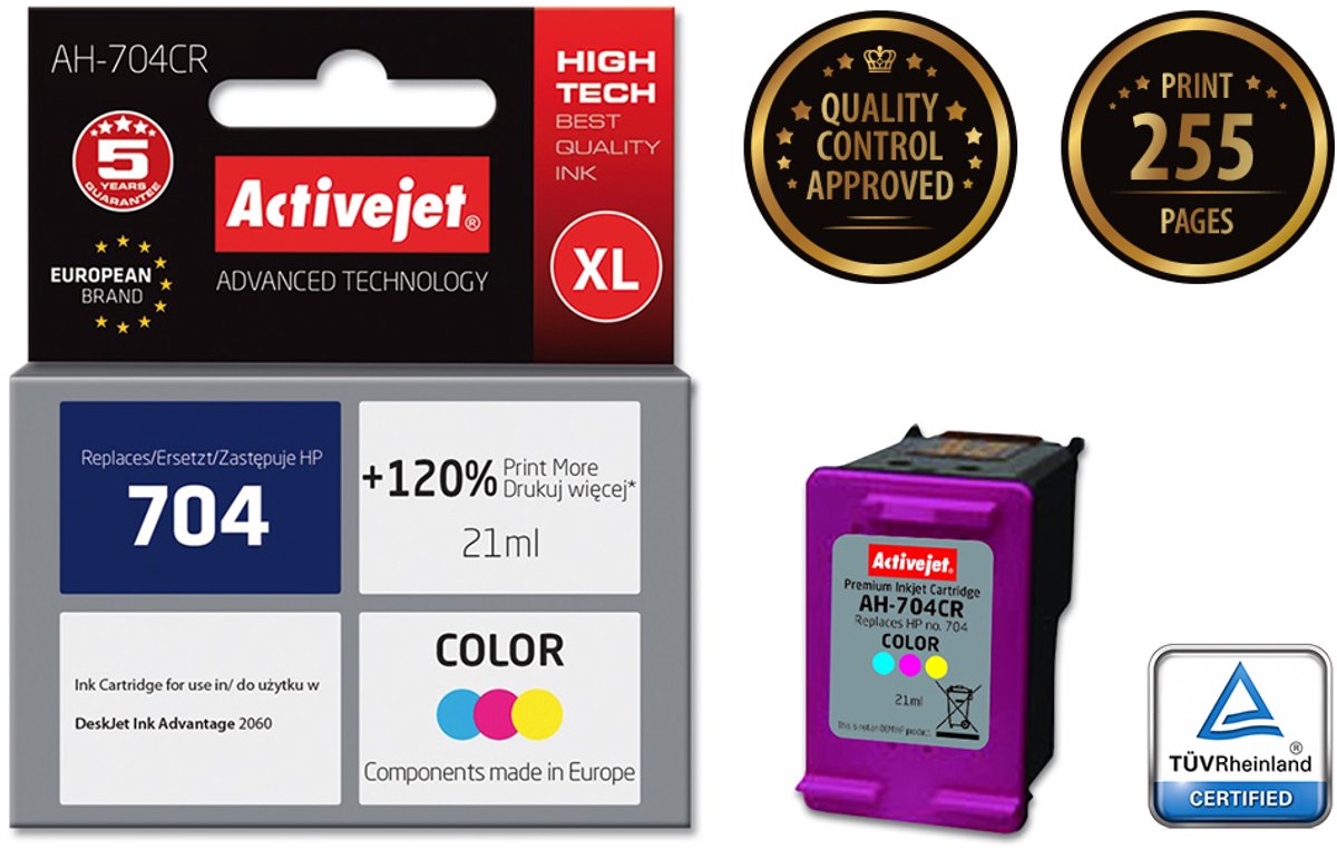 ActiveJet-inkt voor Hewlett Packard No.704 CN693AE.